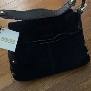 NWT black handbag with gold embellish